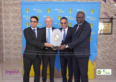 جوانب من حفل تدشين أكاديمية الفيفا للمواهب بموريتانيا، وانطلاق الأشغال في توسعة ملعب شيخا بيديا